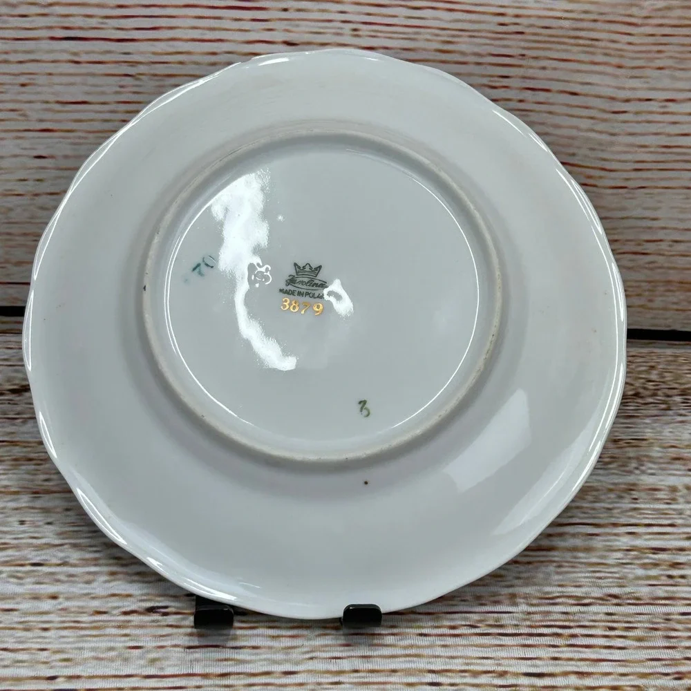 Favolina Karolina Jarolina Porcelain Salad Plate 3879 Floral‎ Silver Scalloped 7